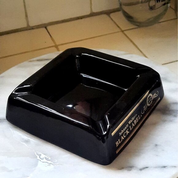 Vintage Ashtray Johnnie Walker Black Label Extra Special Aged 12 Years 1995 Blac - Picture 3 of 4